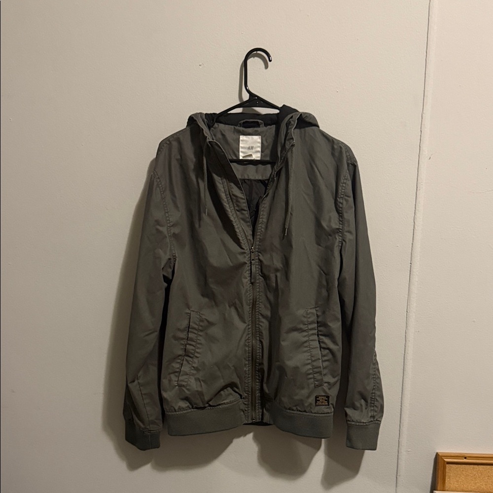 H&M Men's Lightweight Jacket - Olive Green